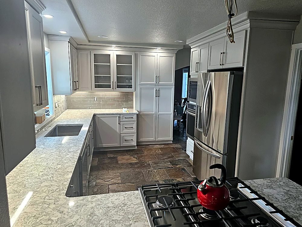 Fully remodeled kitchen with new cabinets and countertops